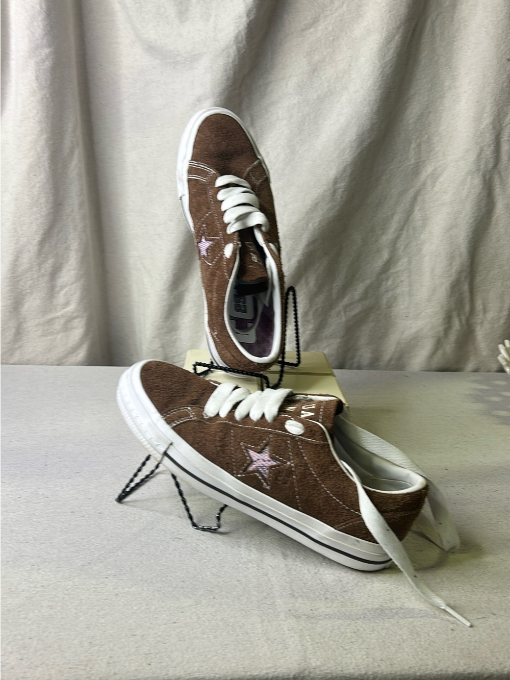 Converse Brown Suede Low Top Sneakers with White Soles and Laces